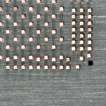 After Processing - Lower Right Area Probe Cleaning Excellent. Substrate Undamaged